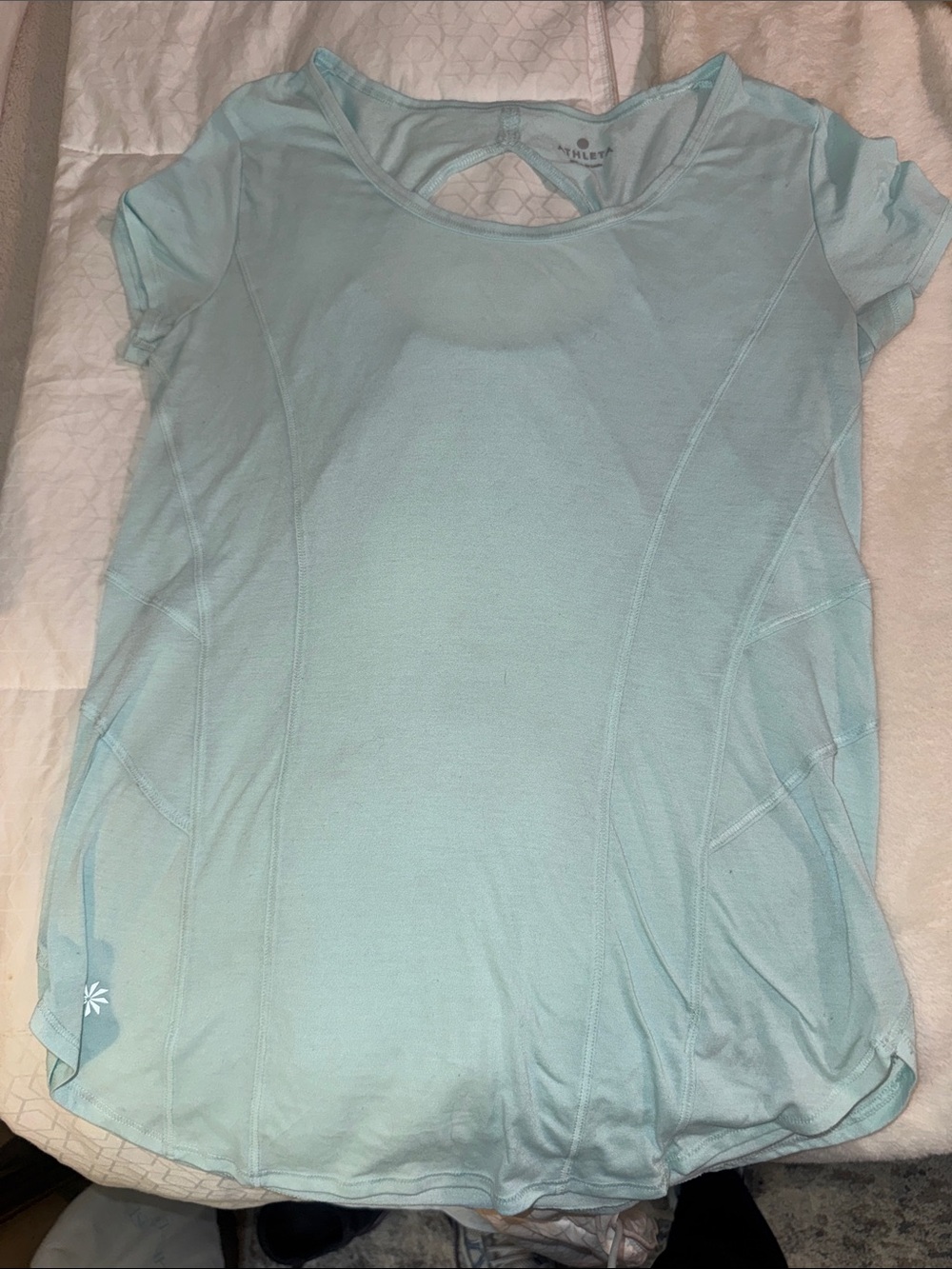 Athleta Pale Mint Short-Sleeve Keyhole Active Tee